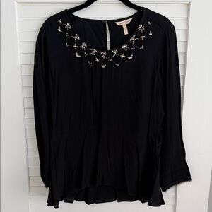 Rebecca Taylor Black Embellished Blouse